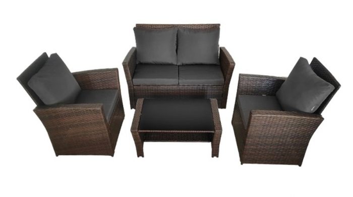 Комплект садових меблів LAGOS-BR з техноратангу VELACO коричневий, 4 предм. - Зображення 2