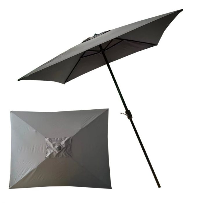 zestaw-mebli-ogrodowych-obiadowe-parasol-albena-6-osobowe-szary-1 Комплект садових меблів Velaco ALBENA-GR сірий, 8 предметів - Зображення 2