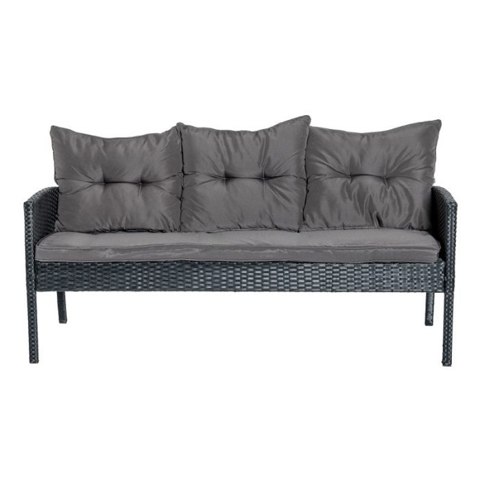 Комплект садових меблів з техноратангу VELACO Manas антрацит , 6 предметів - Зображення 4