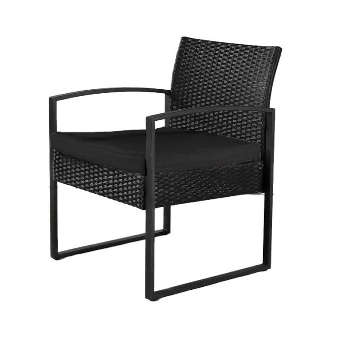 Комплект садових меблів з техноратангу VELACO Atlas чорний, 4 предмети - Зображення 4