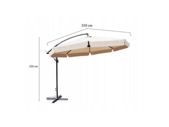 12228-12_28012038418faf1ea7a1e19ff405 Велика складна садова парасолька Ekspand з воланом-дужкою, бежево-коричнева 350 x 250 см - Зображення 2