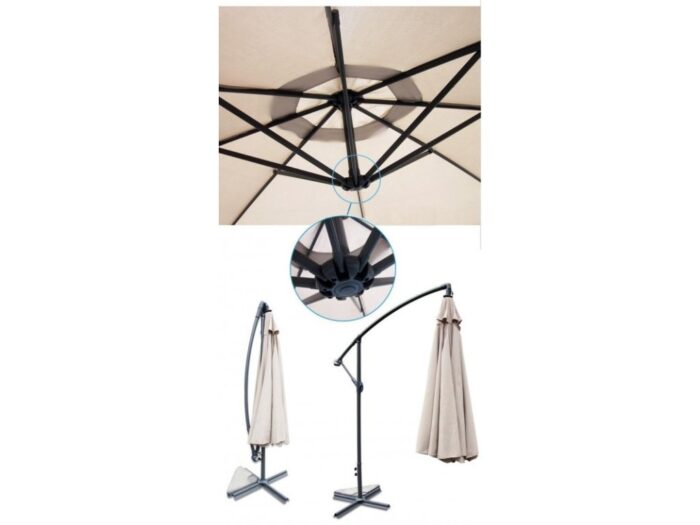 12228-1_618-1-zahradny-slnecnik-350-cm-bezovy Велика складна садова парасолька Ekspand з воланом-дужкою, бежево-коричнева 350 x 250 см - Зображення 4