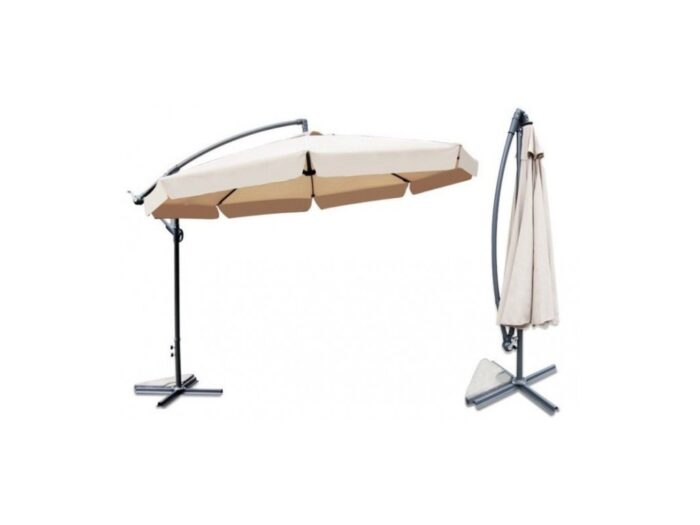 12228-2_618-2-zahradny-slnecnik-350-cm-bezovy Велика складна садова парасолька Ekspand з воланом-дужкою, бежево-коричнева 350 x 250 см - Зображення 5