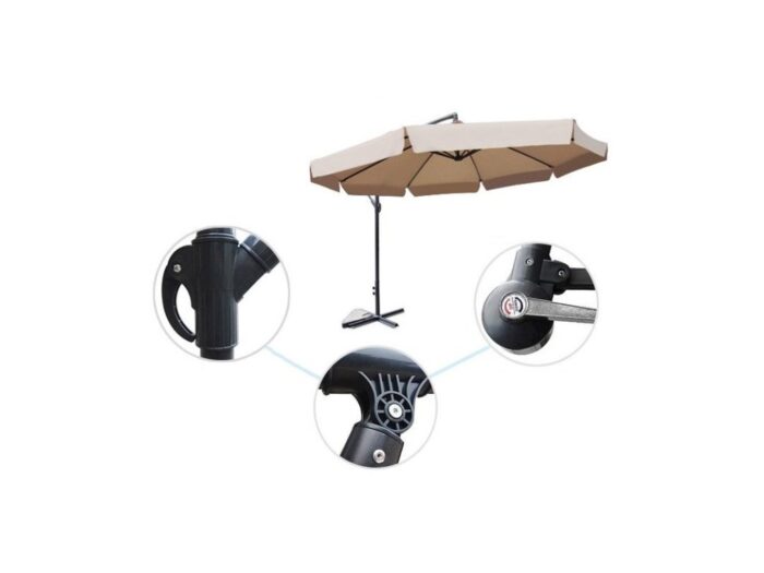 12228-3_618-3-zahradny-slnecnik-350-cm-bezovy Велика складна садова парасолька Ekspand з воланом-дужкою, бежево-коричнева 350 x 250 см - Зображення 6