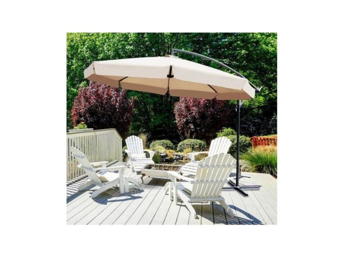 12228_618-zahradny-slnecnik-350-cm-bezovy Велика складна садова парасолька Ekspand з воланом-дужкою, бежево-коричнева 350 x 250 см - Зображення 3