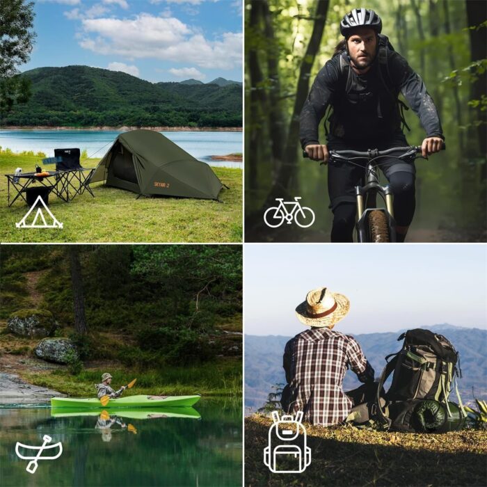 Туристичний намет двомісний зелений ультралегкий SKYAIR NILS CAMP SHOP_NC2502 - Зображення 3