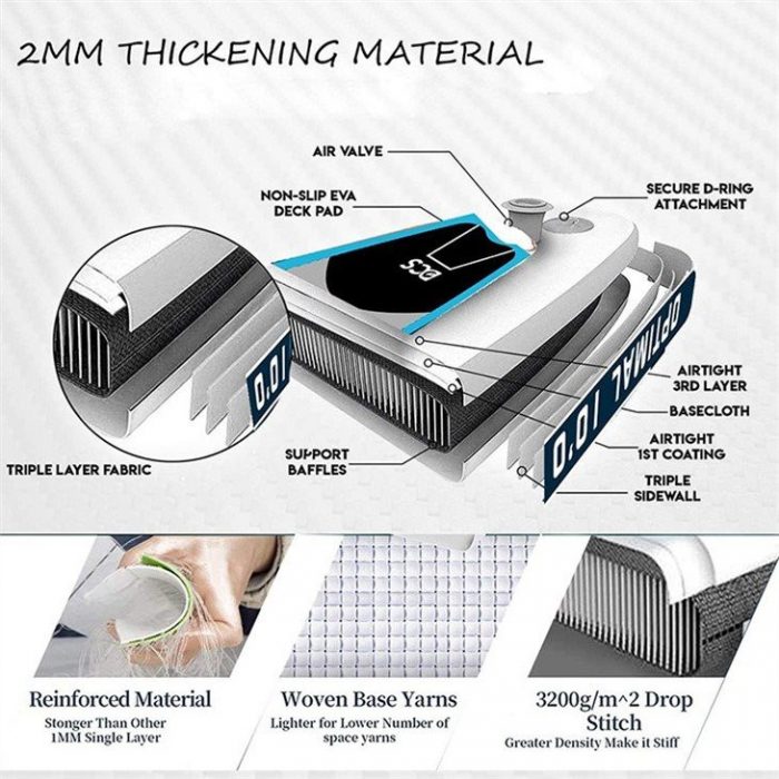 inflatable-stand-up-sup-board40335937689 Надувна дошка для SUP 701 DCS CYBER 305 см 01 + аксесуари для активного відпочинку на воді - Зображення 4