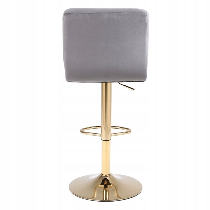 Барний стілець RAFA03-GR-GL , сірий оксамит, золота основа - Зображення 4