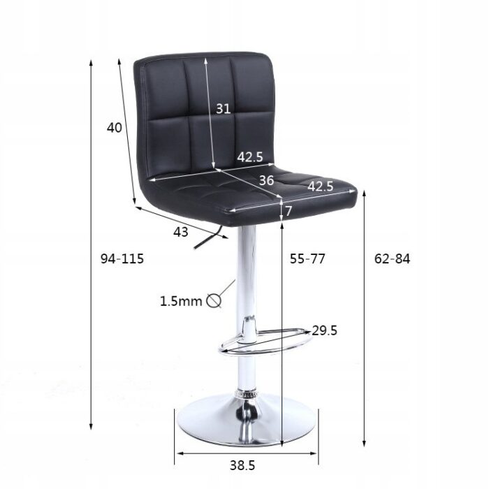Барний стілець RAFA03-GR-CH сірий оксамит, хромована основа - Зображення 6