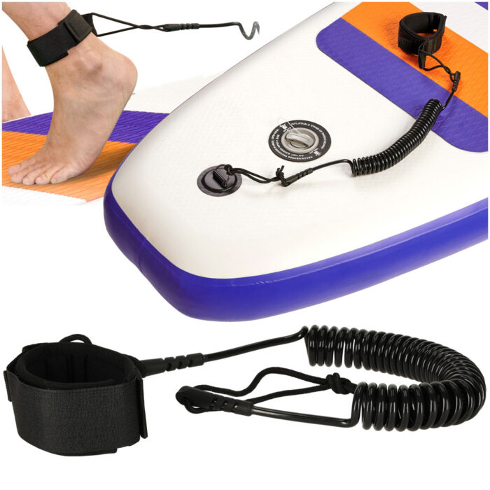 SUP-board-safety-leash-elastic-ankle-cable-3m-165442 Повідець безпеки для SUP-дошки KX3163 - Зображення 4