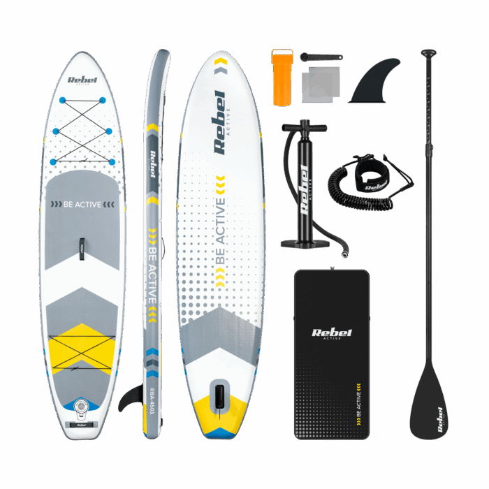 deska-sup-rebel-active-rba4500-biala-29729e74f5c440e4a48684ee44102ba6-358065c0 Надувна SUP-дошка Rebel для плавання RBA-4500-WH 350 см - Зображення 1