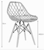 Ажурний Стілець Modern OSLO DSW чорне для кухні-їдальні . 3558 - Зображення 3