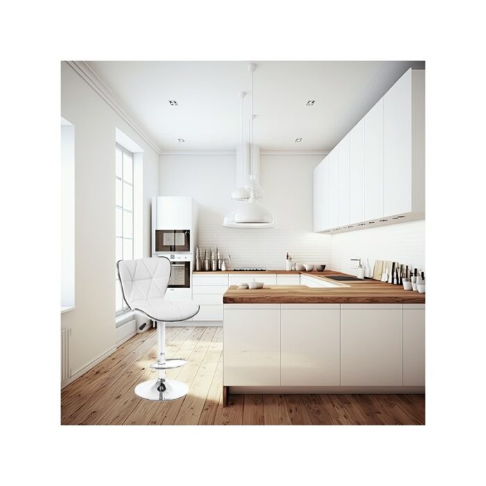 Барне крісло LUNA-WH-CH біла екошкіра на хромованій основі - Зображення 2