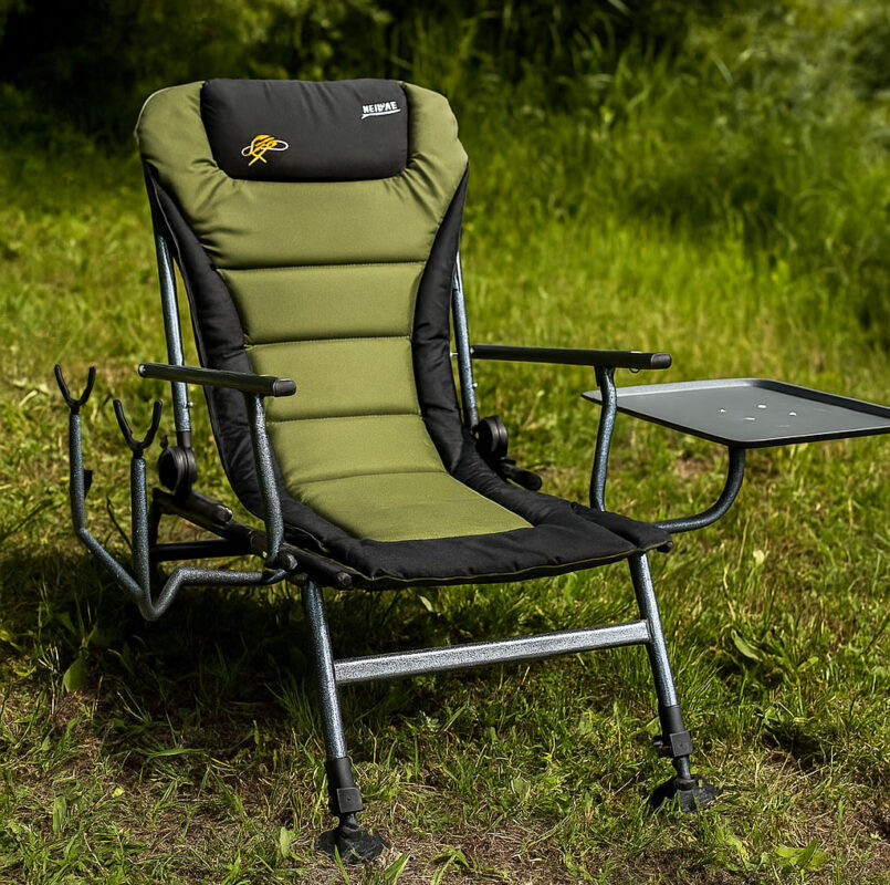 Рибальське Крісло Novator SF-1 Comfort + Столик OB-4 і тримач — Комлпект для рибалки і максимального комфорту на природі