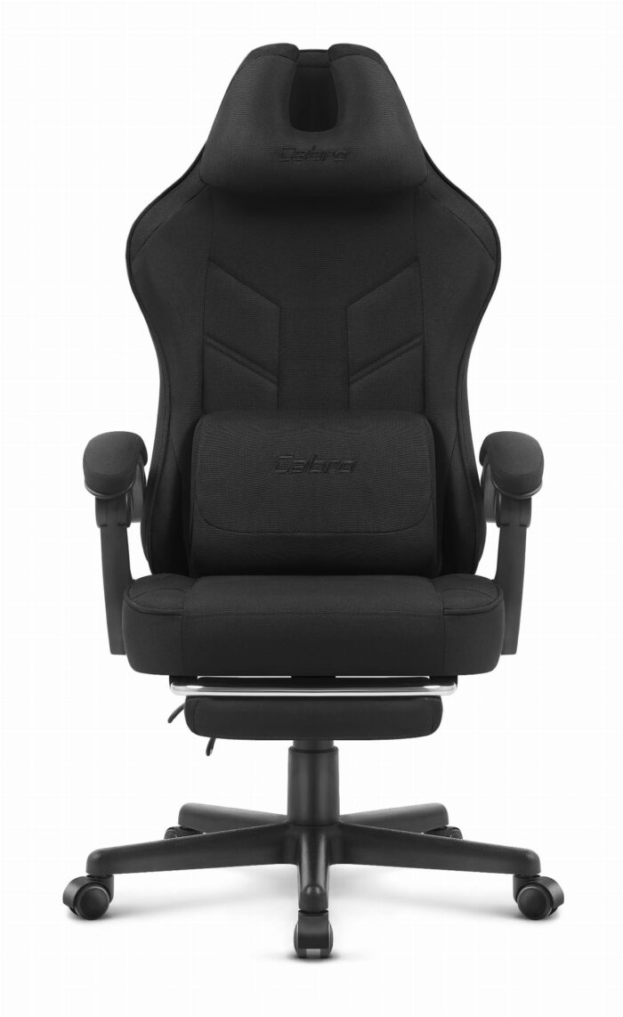 01 Ігрове крісло Cabro C504 чорне-тканина - Зображення 2