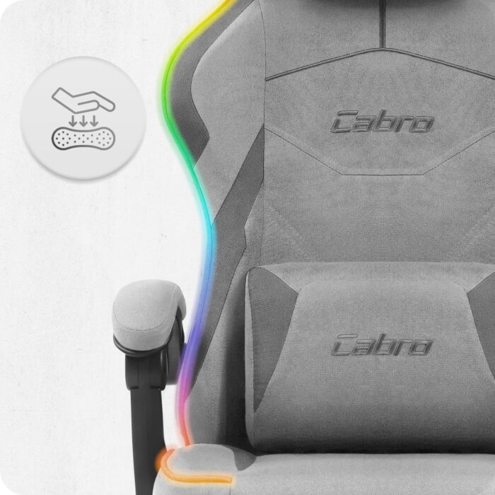 Ігрове крісло Cabro C502 світлодіодне сіре -тканина - Зображення 5