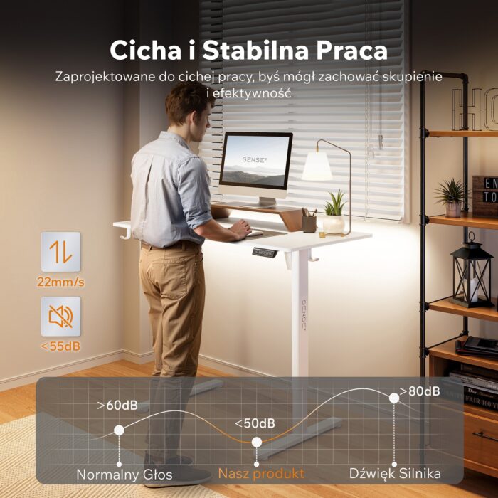 Геймерський стіл SENSE7 Nojo LIGHT 120 см x 60 см ( White ) - Зображення 7