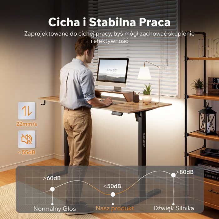 Геймерський стіл SENSE7 Nojo LIGHT 140 см x 70 см ( Wenge) - Зображення 7