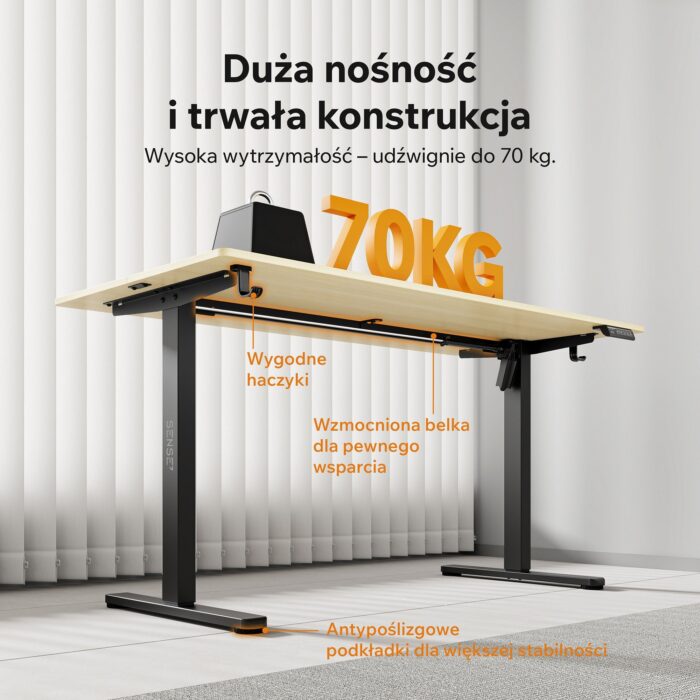 Геймерський стіл SENSE7 Nojo LIGHT 140 см x 70 см ( Black , pine) - Зображення 4