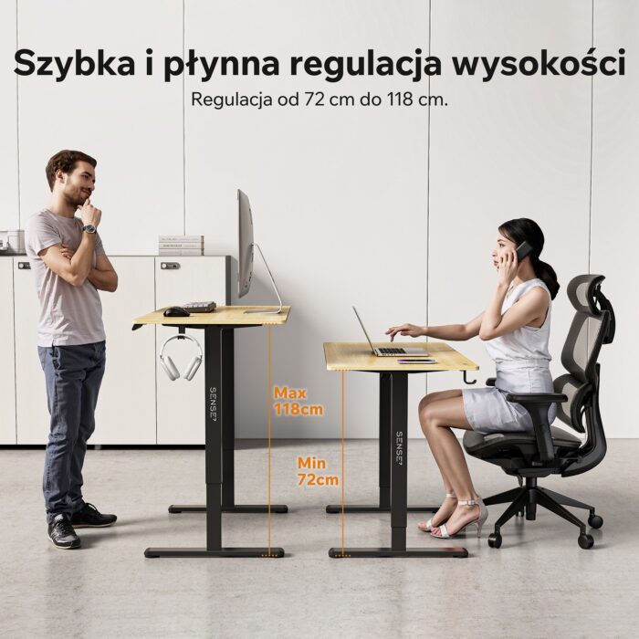 Геймерський стіл SENSE7 Nojo LIGHT 120 см x 60 см ( Black , pine) - Зображення 2
