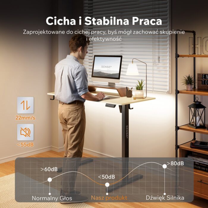 Геймерський стіл SENSE7 Nojo LIGHT 120 см x 60 см ( Black , pine) - Зображення 7