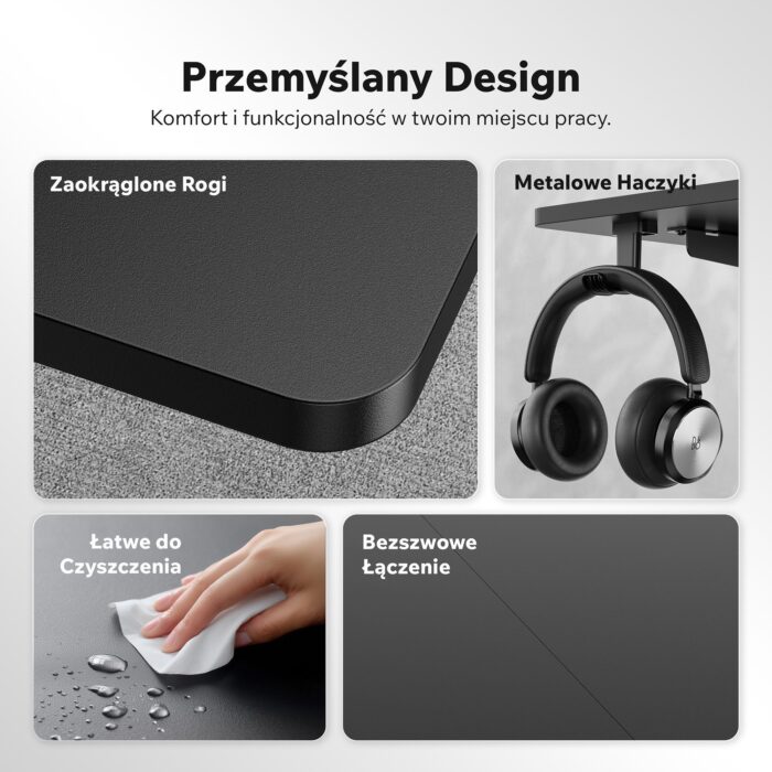 Геймерський стіл SENSE7 Nojo LIGHT 140 см x 70 см ( Black ) - Зображення 5