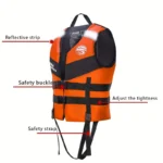Рятувальний жилет HISEA, XL регульований для водних видів спорту помаранчевий - Зображення 2