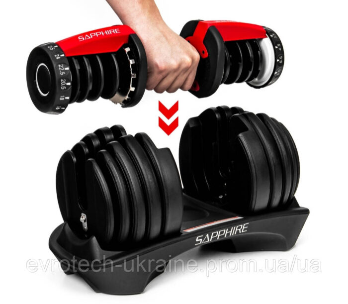 Регульована гантель Sapphire SG-3030_24KG 1 х 24 кг - Зображення 3