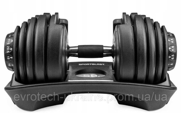 6760928171_w640_h640_gantel-reguliruemyj-s Регульована гантель з покриттям/гумою SPORT BLAST HR 24 1x 24 кг - Зображення 3