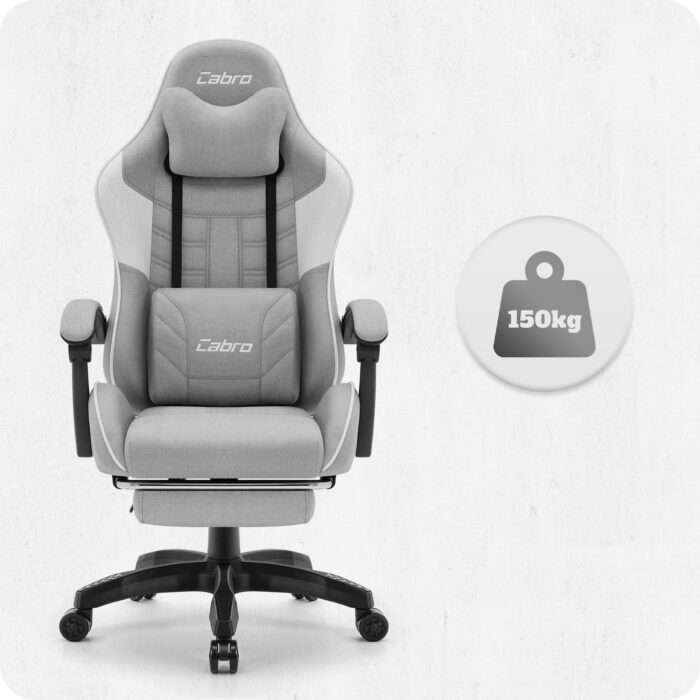 Ігрове крісло Cabro C501 сіро-біле тканина - Зображення 8