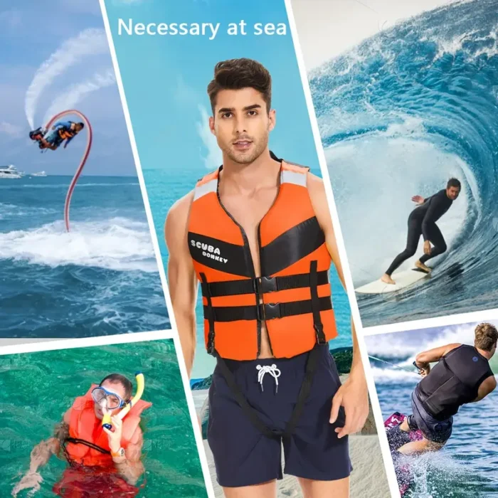 9183d8b9-267e-4c63-9449-777f8d104b7c-3 Рятувальний жилет HISEA, XL регульований для водних видів спорту помаранчевий - Зображення 4