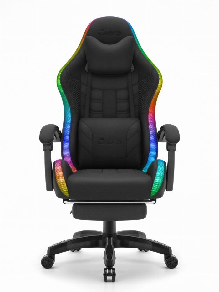 Ігрове крісло Cabro C501 світлодіодне чорне-тканина - Зображення 2