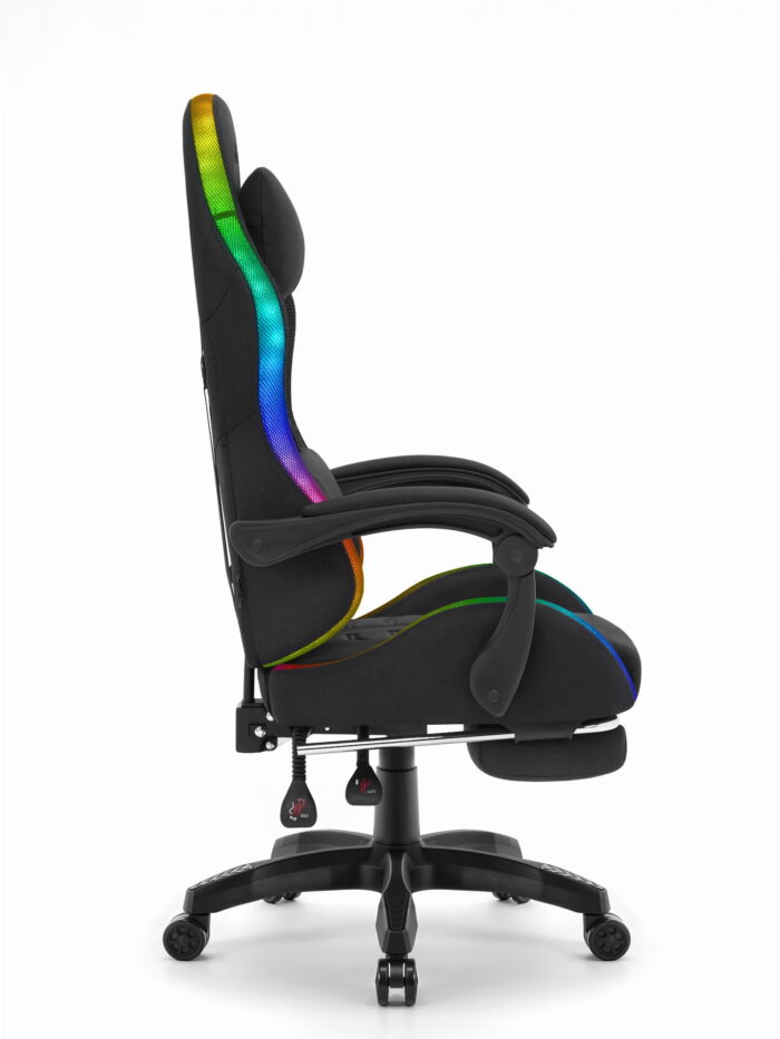 Ігрове крісло Cabro C501 світлодіодне чорне-тканина - Зображення 4