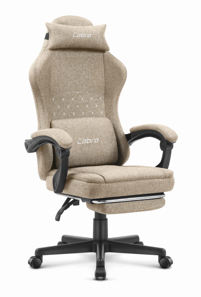 C503-Beige-2r Ігрове крісло Cabro C503 бежеве-тканина - Зображення 1