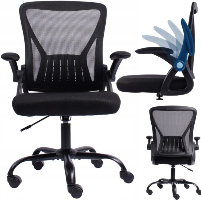 Обертовий стілець KRAKEN чорний з регульованими підлокітниками - Зображення 2