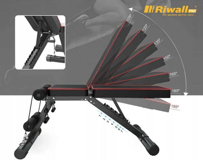 Регульована складна лава для тренувань з нахилом RIWALL PRO HOME RT-01 - Зображення 5