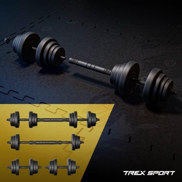 Набір регульованих бітумних гантелей Trex Sport 2х20 кг TX-020SNO - Зображення 6