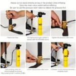 Ручний насос високого тиску DIDEEP сріблястий - Зображення 4