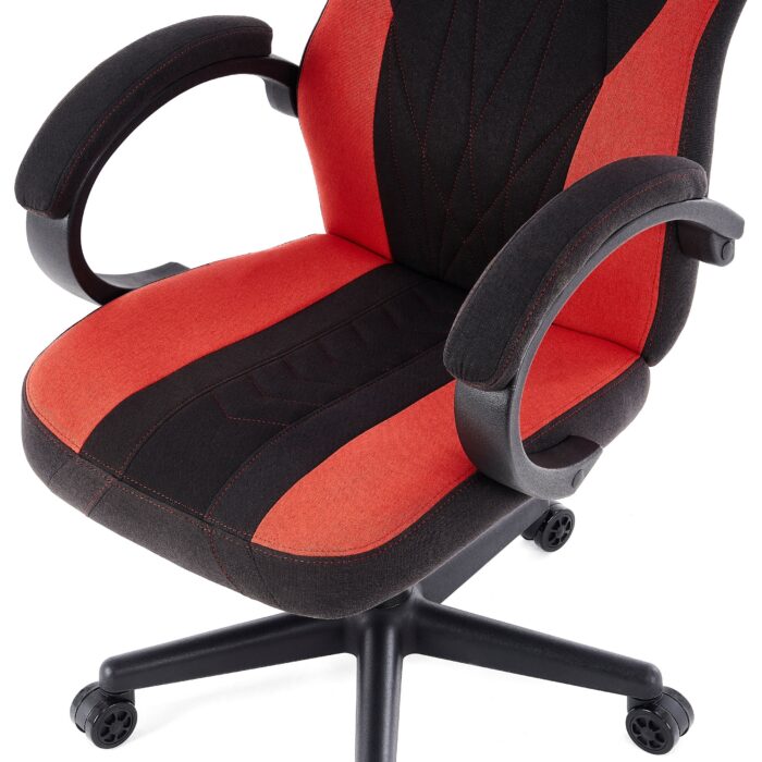 Геймерське крісло Sense7 Prism чорно-червоне тканина - Зображення 6