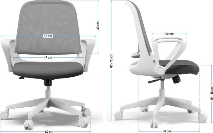 Офісний стілець SENSE7 Sopty біло-сірого кольору - Зображення 4