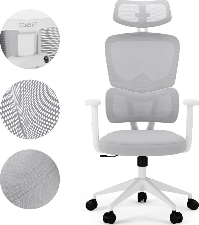 Офісне крісло SENSE7 Veno білого кольору - Зображення 7