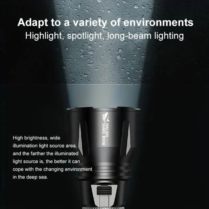 Ліхтарик LED SMILING SHARK M90 15 см для дайвінгу - Зображення 4