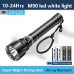 LED Ліхтарик SMILING SHARK M90 22 см для підводного плавання та охоти. - Зображення 4