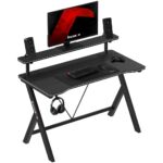 Ігровий стіл з полицею Huzaro 1.9 120 x 56 x 75 см, чорний