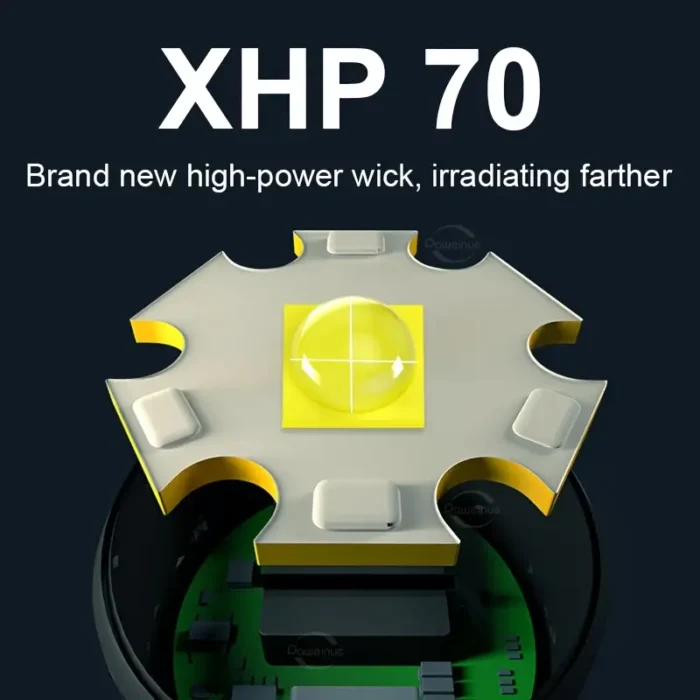 Ліхтарик LED XHP70 для дайвінгу,акумулятора 26650 - Зображення 2