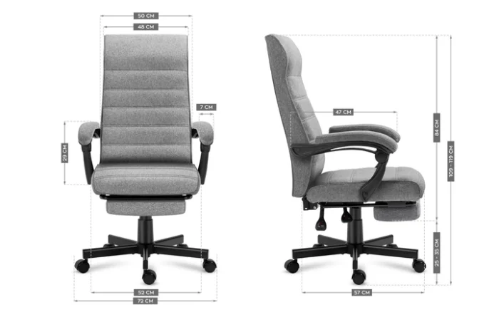 Офісний стілець Mark Adler BOSS 4.4 сірого кольору з підставкою для ніг - Зображення 3