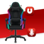 Геймерське крісло тканинне Hell's Chair HC-1000 Black LED - Зображення 6