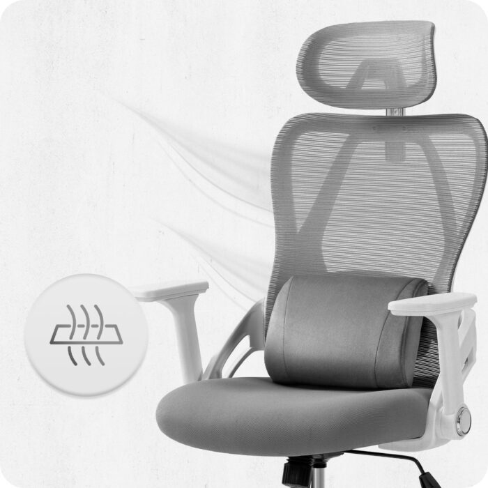 Офісне крісло CABRO C507 сіро-біла тканина - Зображення 12