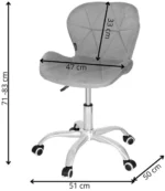 Oбертовий стілець Springos HF0018 Сірий оксамит - Зображення 8