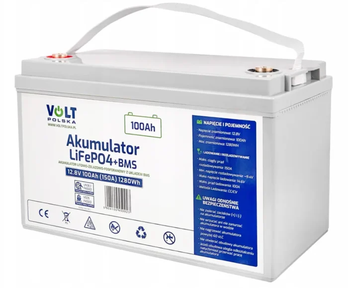 Акумулятор Volt Polska LiFePO4 12,8V 100Ah (150A) + BM (6AKLI10112) - Зображення 2